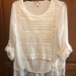 Krazy Kat White layered blouse size M